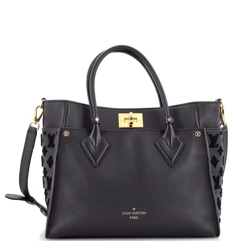 Pre-Loved Louis Vuitton On My Side Tote Monogram Tuffetage Leather MM sold by Zulily