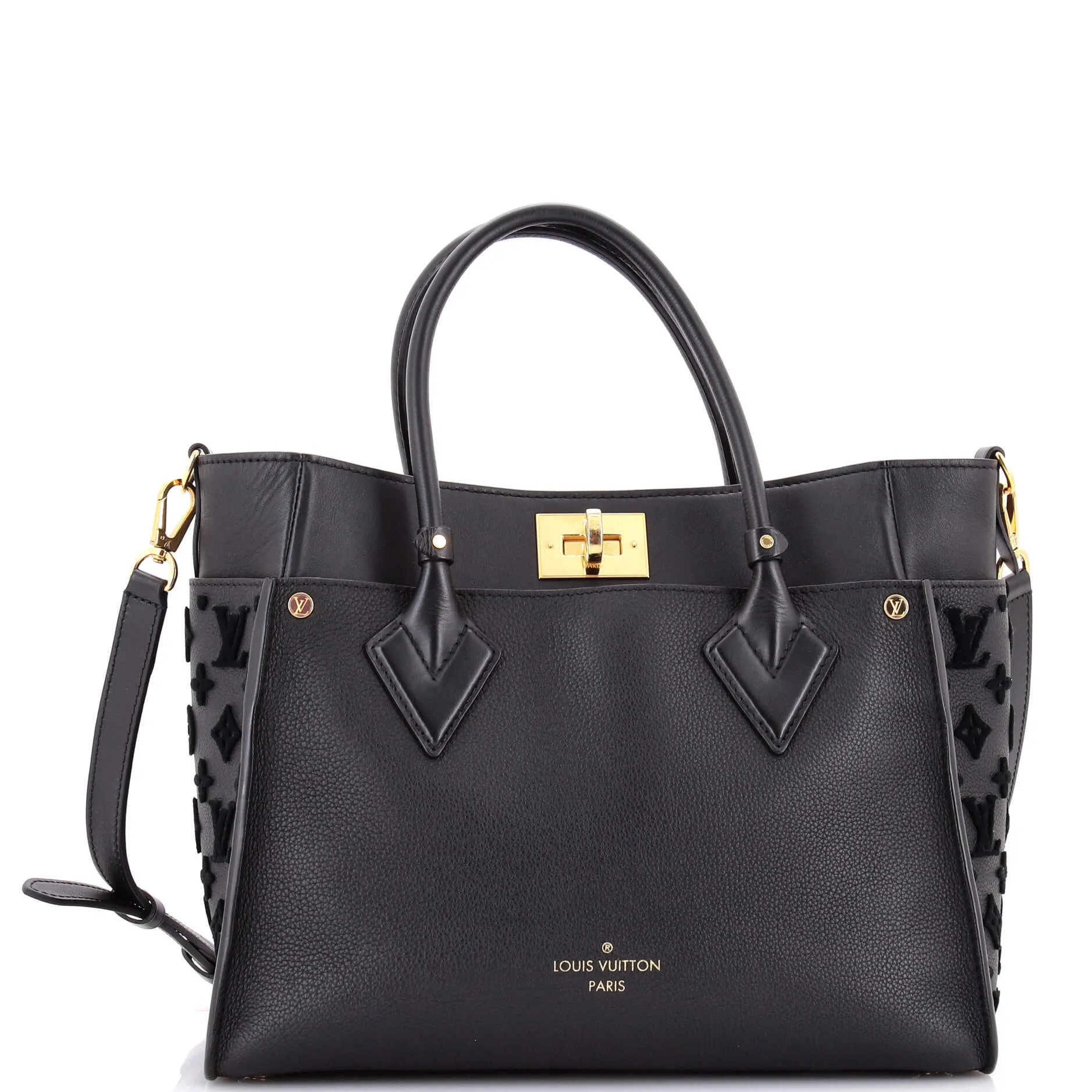 Pre-Loved Louis Vuitton On My Side Tote Monogram Tuffetage Leather MM sold by Zulily