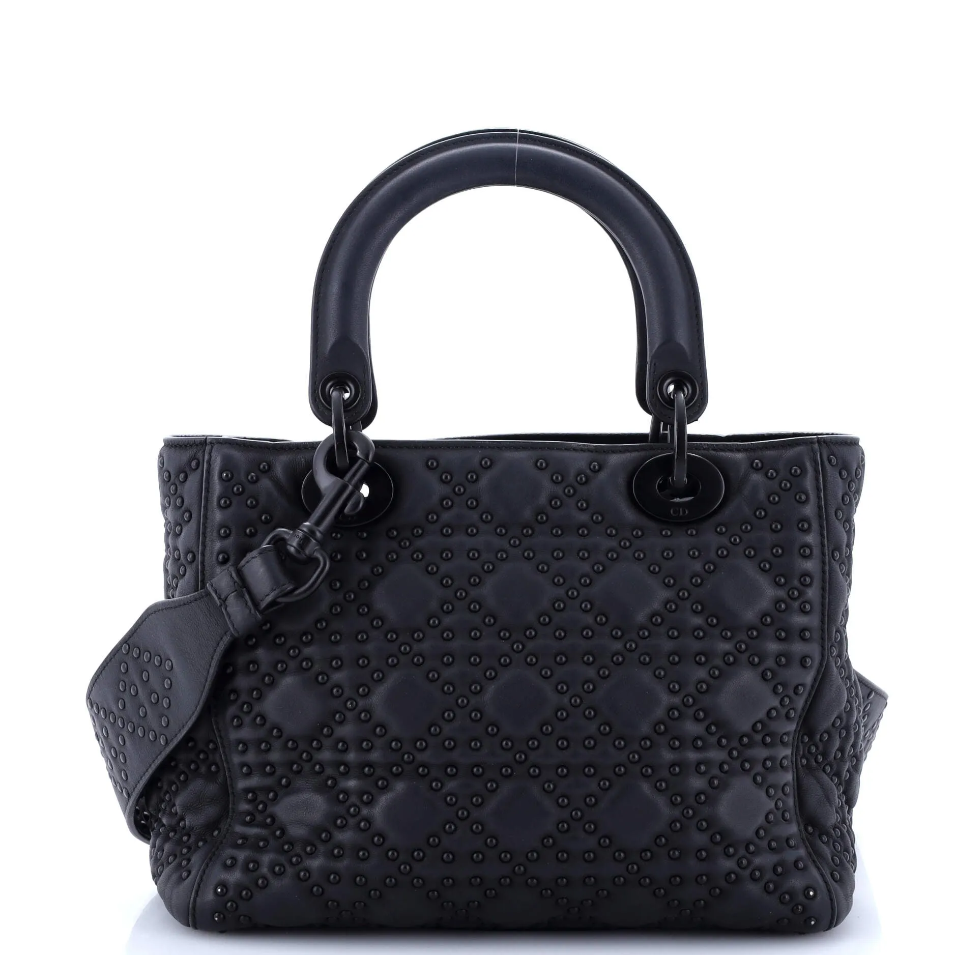 Pre-Loved Christian Dior Ultra Matte Supple Lady Dior Bag Cannage Studded Lambskin Medium sold by Zulily product image thumbnail 3