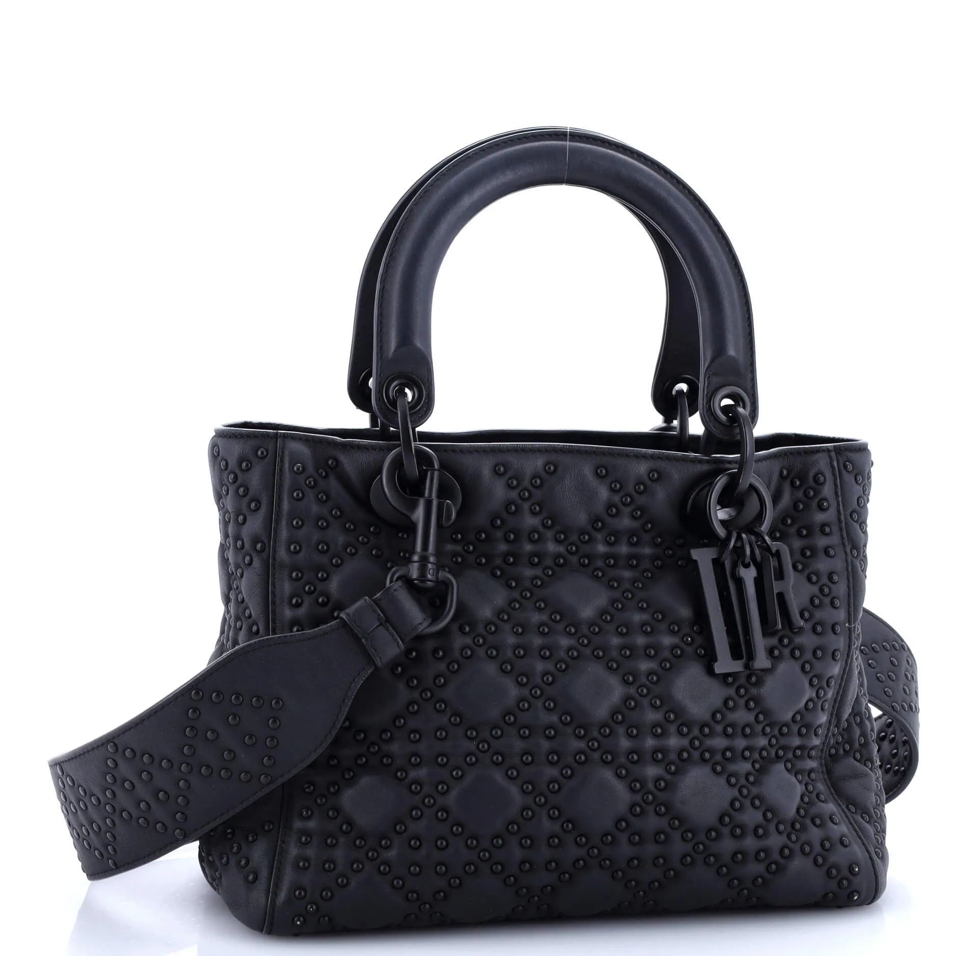 Pre-Loved Christian Dior Ultra Matte Supple Lady Dior Bag Cannage Studded Lambskin Medium sold by Zulily product image thumbnail 2