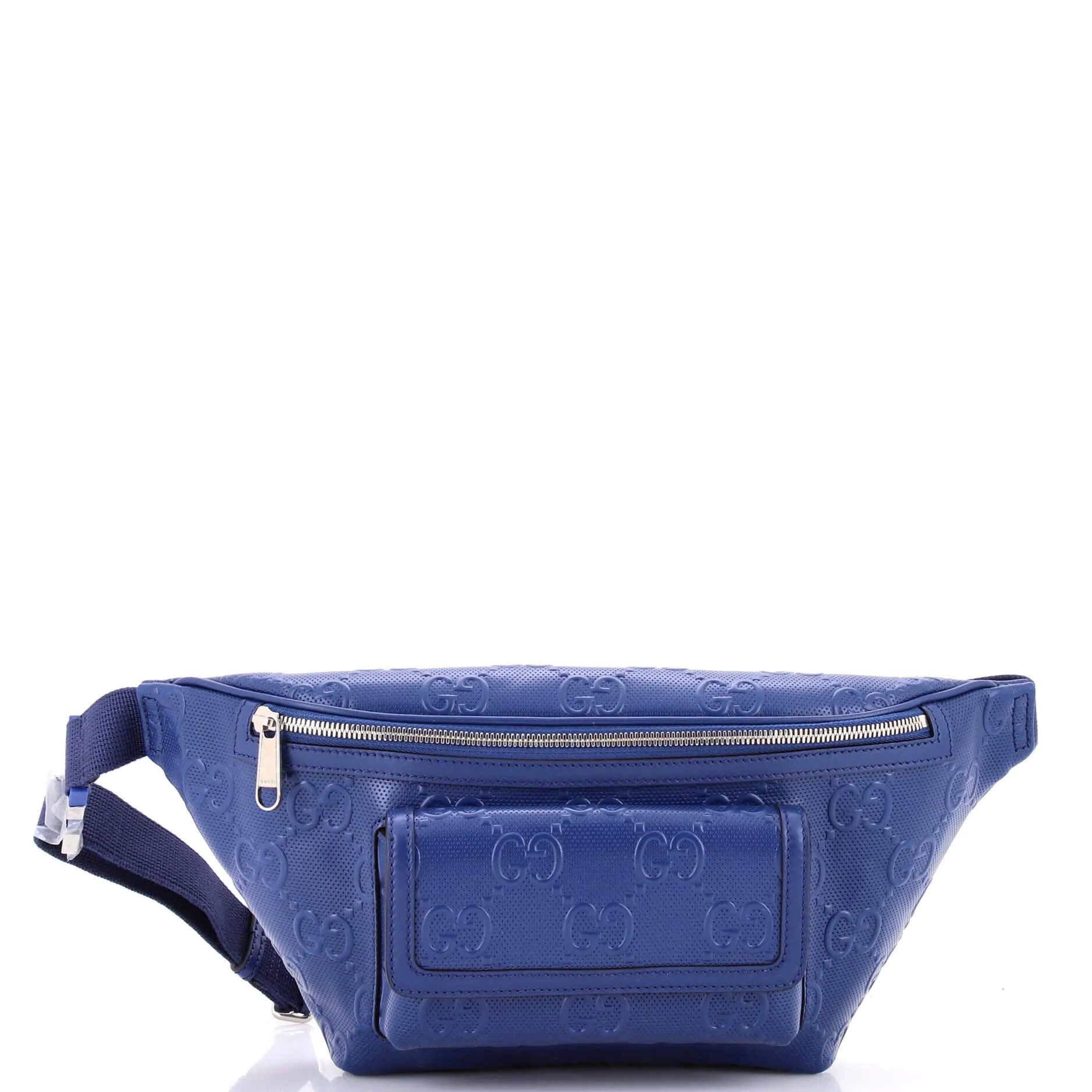 Pre-Loved Gucci Front Pocket Belt Bag GG Embossed Perforated Leather sold by Zulily