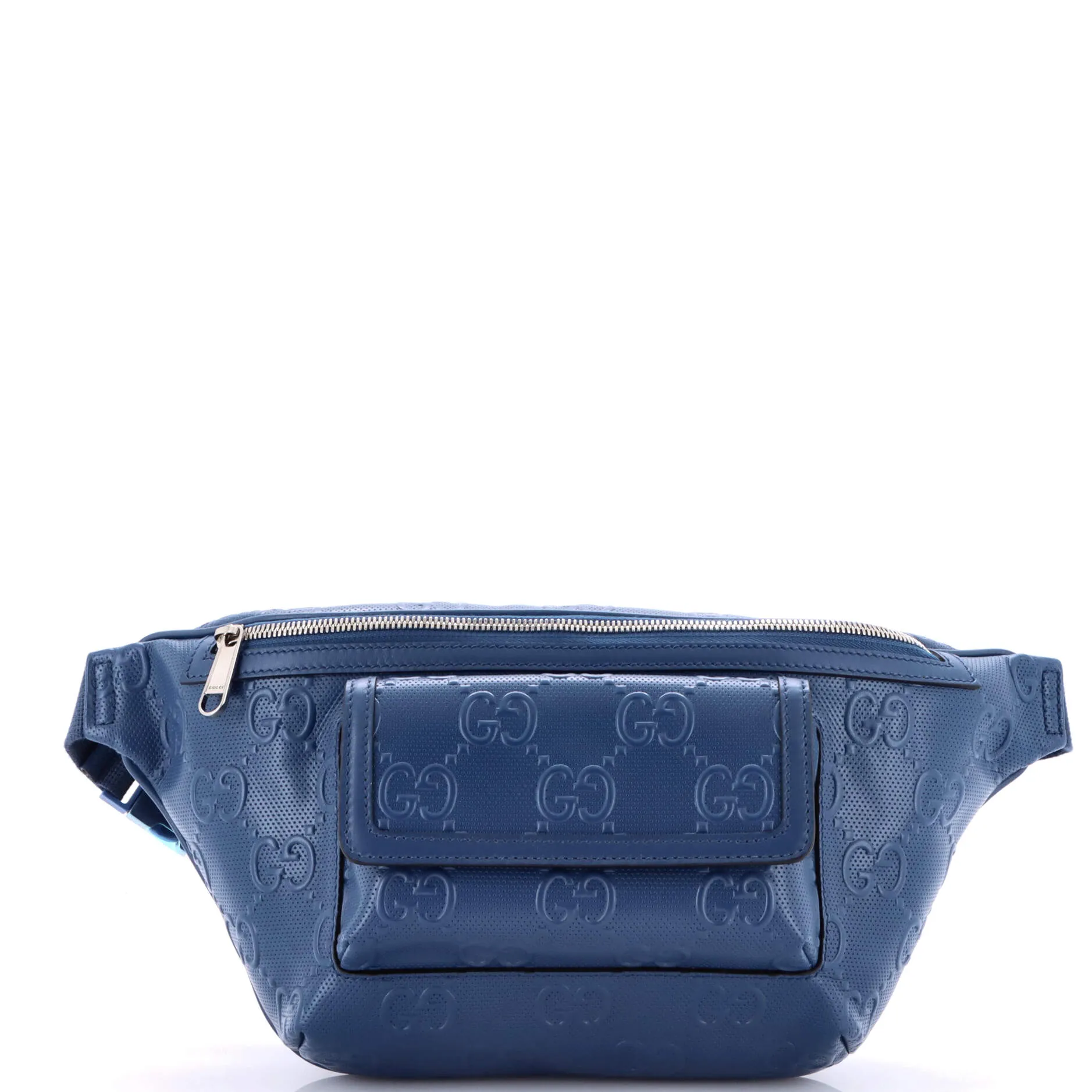 Pre-Loved Gucci Front Pocket Belt Bag GG Embossed Perforated Leather sold by Zulily