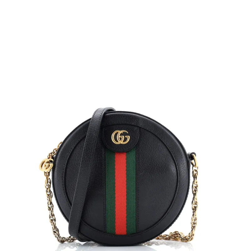 Pre-Loved Gucci Ophidia Round Shoulder Bag Leather Mini sold by Zulily