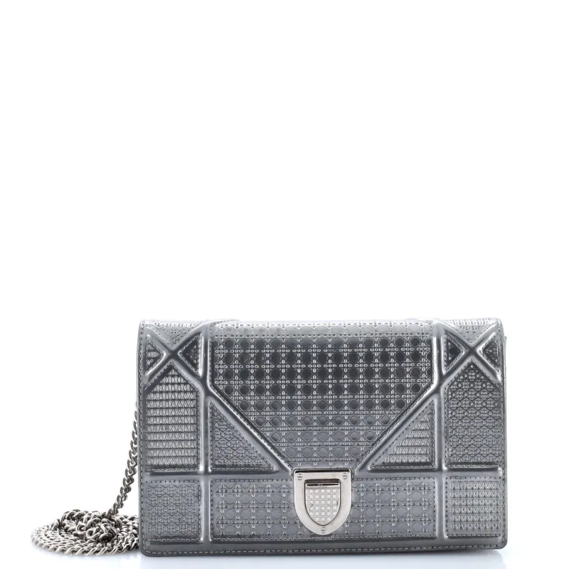 Pre-Loved Christian Dior Diorama Wallet on Chain Cannage Embossed Calfskin sold by Zulily