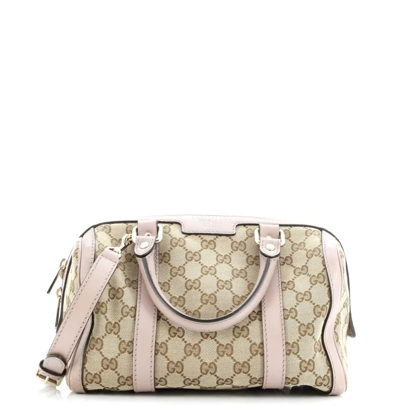 Pre-Loved Gucci Convertible Joy Boston Bag GG Canvas Small sold by Zulily