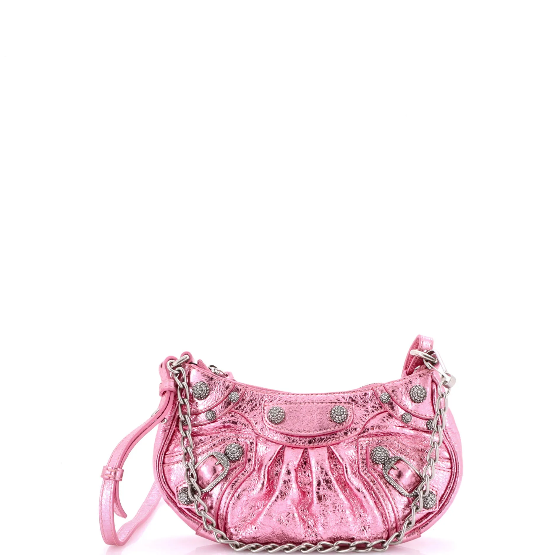 Pre-Loved Balenciaga Le Cagole Giant Studs Shoulder Bag Leather with Crystals Mini sold by Zulily