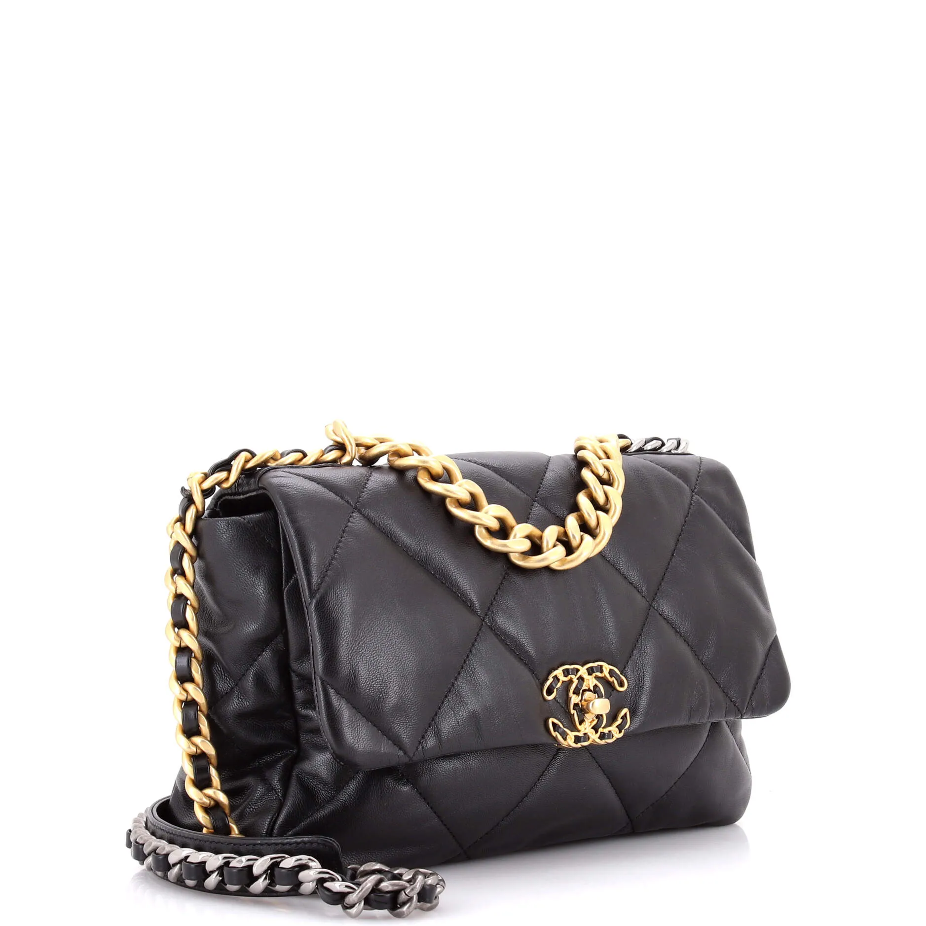 Pre-Loved Chanel 19 Flap Bag Quilted Leather Large sold by Zulily product image thumbnail 2