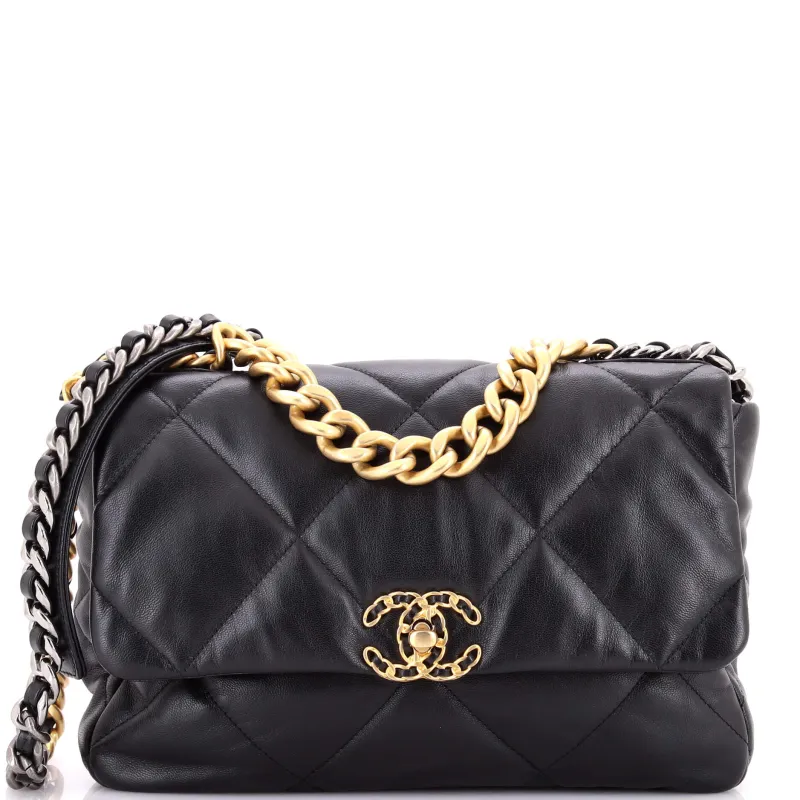 Pre-Loved Chanel 19 Flap Bag Quilted Leather Large sold by Zulily