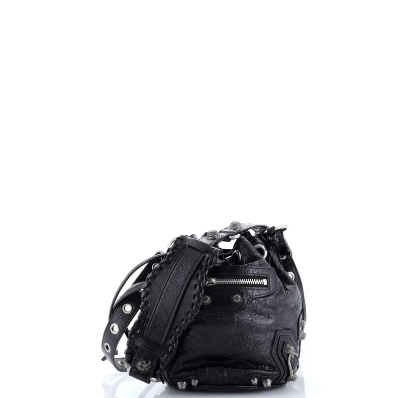 Pre-Loved Balenciaga Le Cagole Giant Studs Bucket Bag Leather XS made by Balenciaga