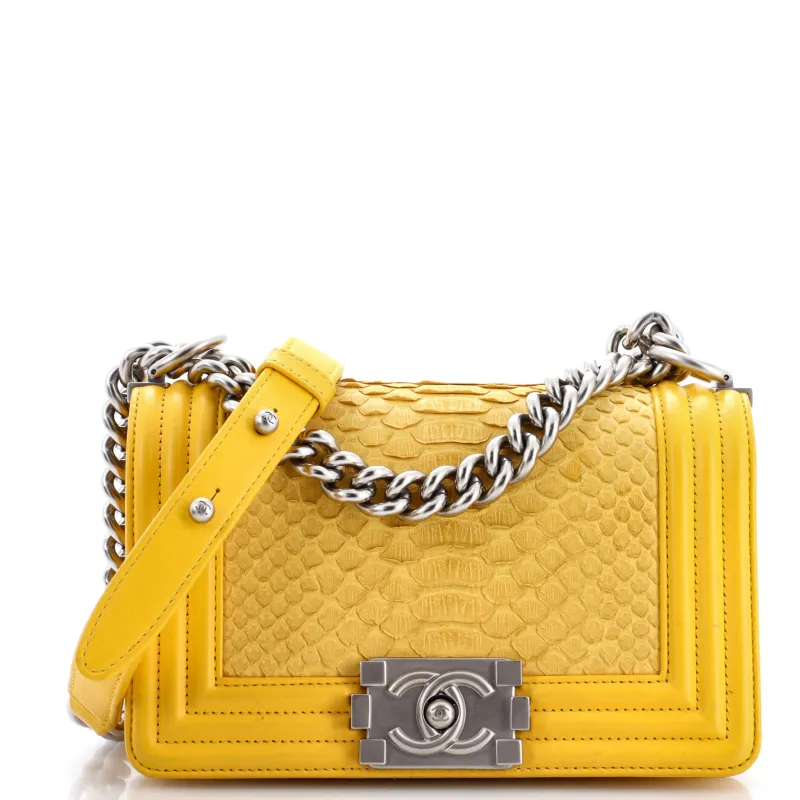 Pre-Loved Chanel Boy Flap Bag Python Old Medium sold by Zulily