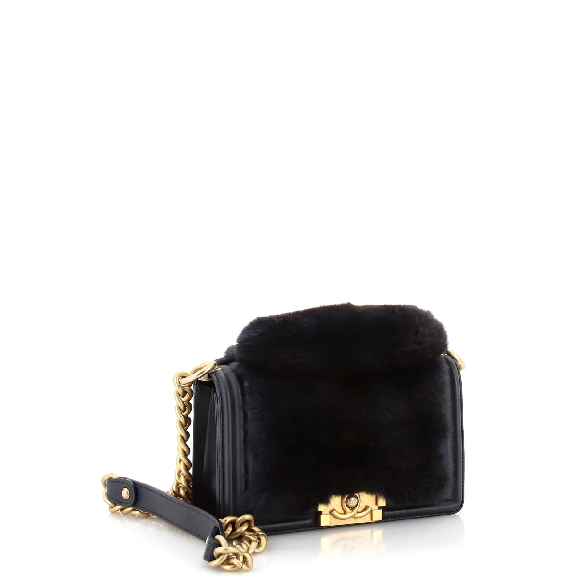 Pre-Loved Chanel Top Handle Boy Flap Bag Fur Small sold by Zulily product image thumbnail 3
