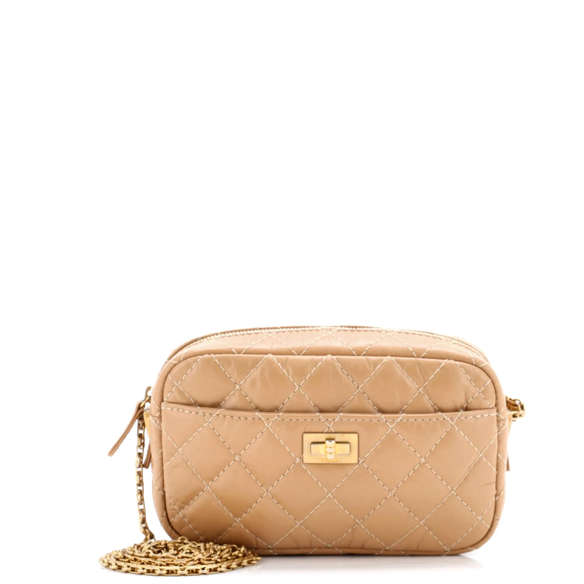Pre-Loved Chanel Reissue Camera Crossbody Bag Quilted Aged Calfskin Mini sold by Zulily