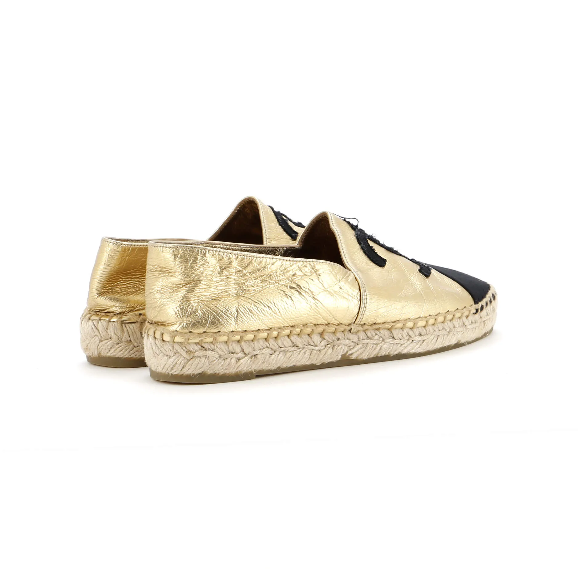 Pre-Loved Chanel Women's CC Cap Toe Espadrilles Leather sold by Zulily product image thumbnail 3