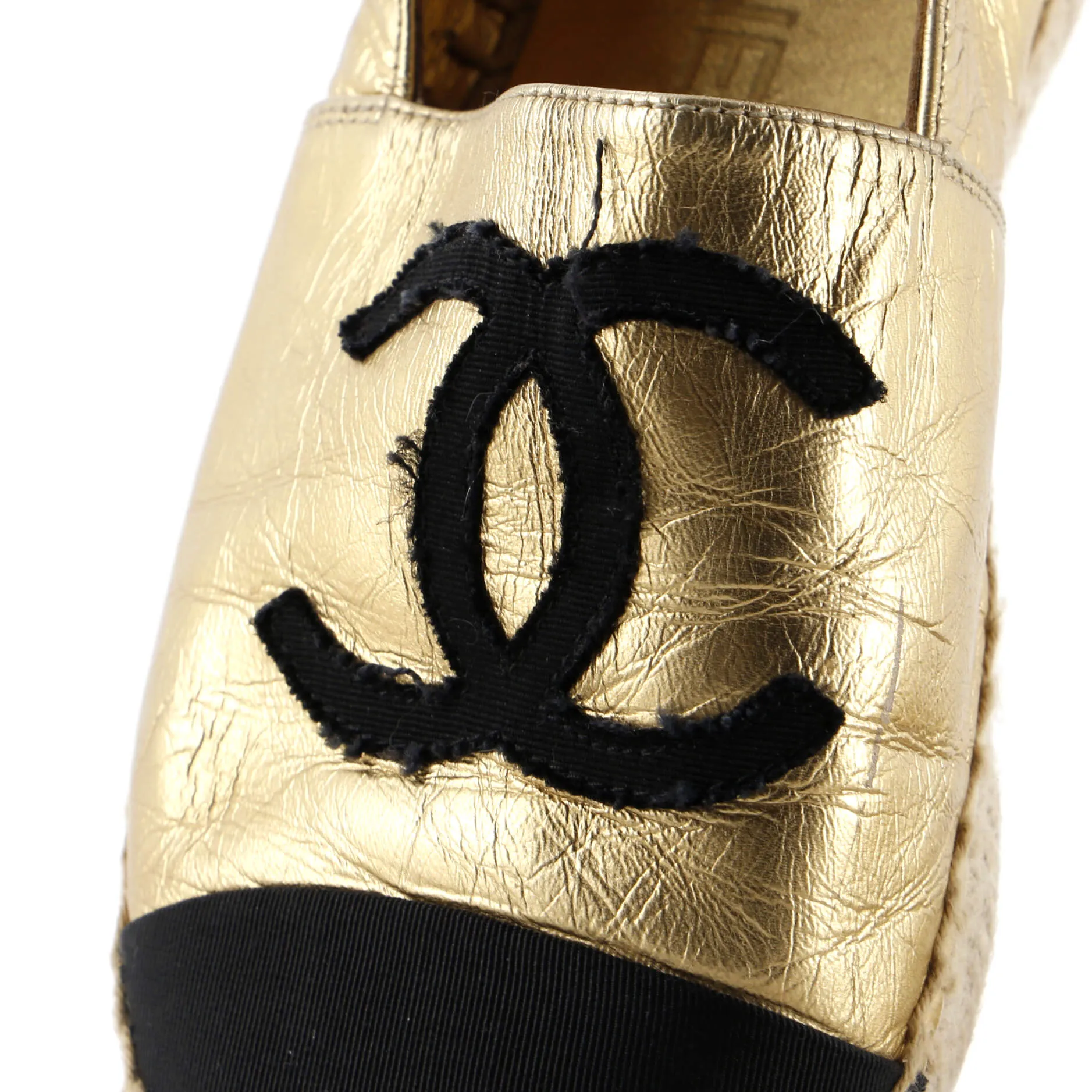 Pre-Loved Chanel Women's CC Cap Toe Espadrilles Leather sold by Zulily product image thumbnail 5