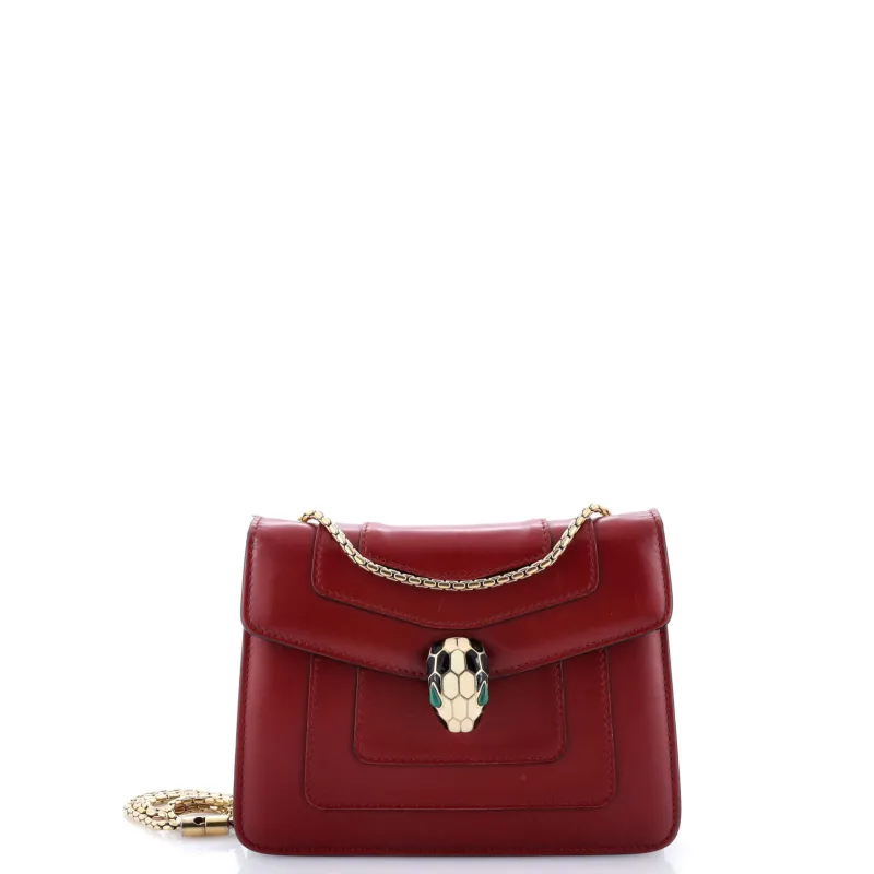 Pre-Loved Bvlgari Serpenti Forever Square Shoulder Bag Leather Small sold by Zulily