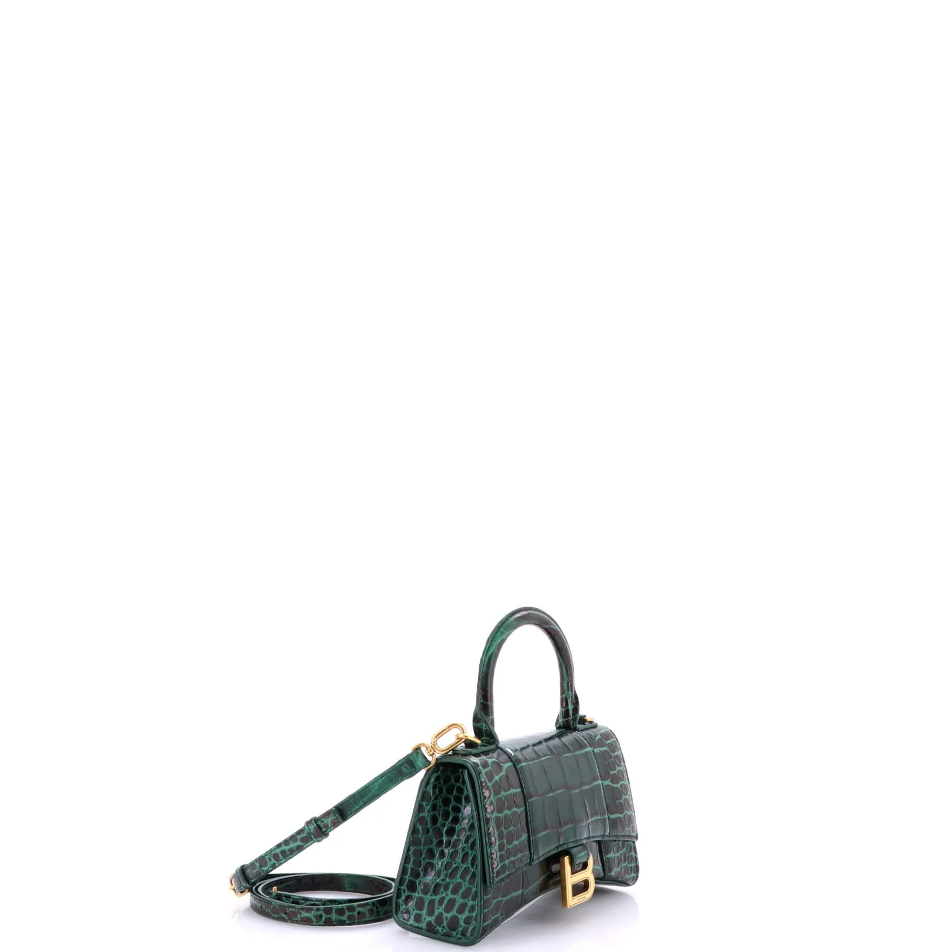 Pre-Loved Balenciaga Hourglass Top Handle Bag Crocodile Embossed Leather XS sold by Zulily product image thumbnail 2