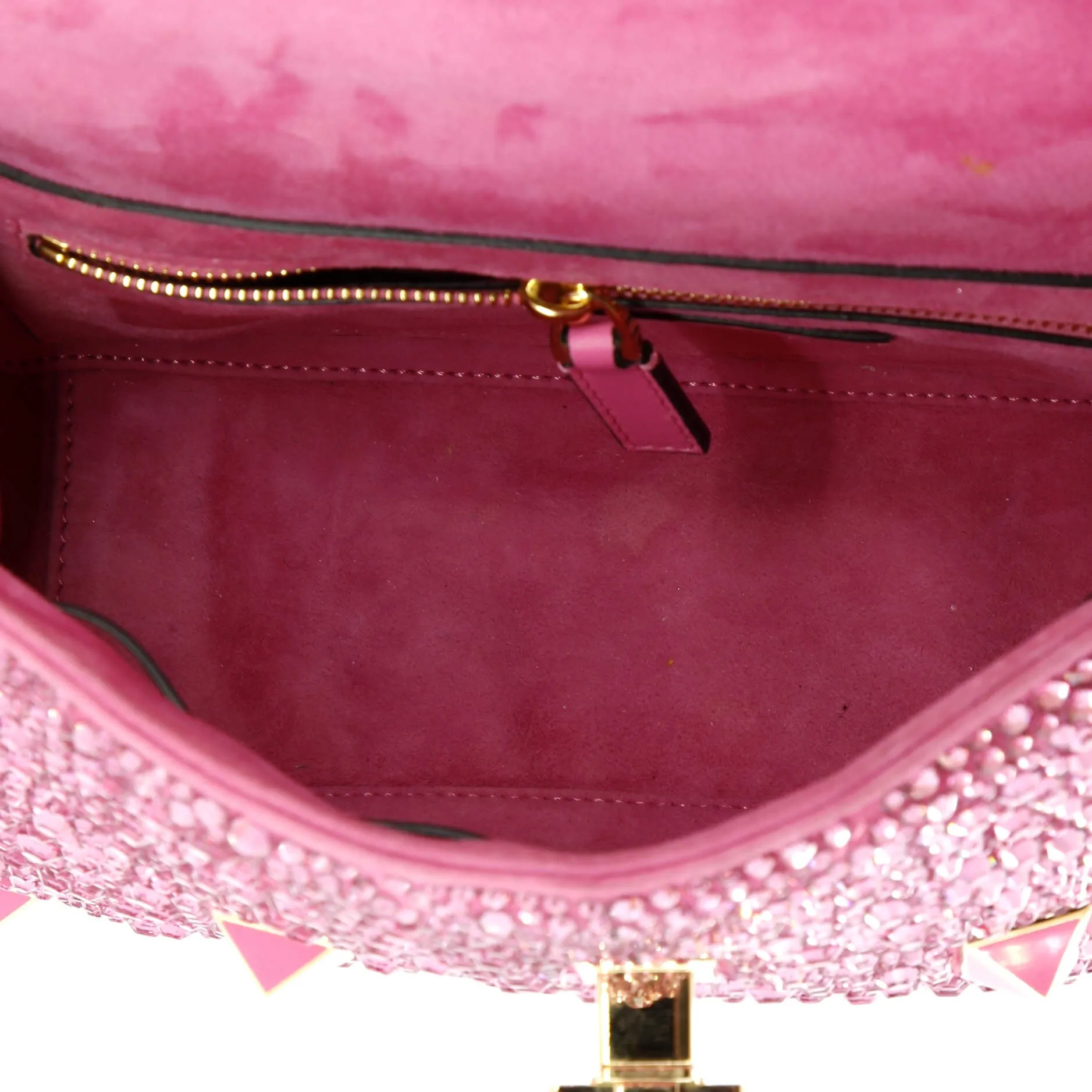Pre-Loved Valentino Roman Stud Flap Bag Embellished Suede Medium sold by Zulily product image thumbnail 5