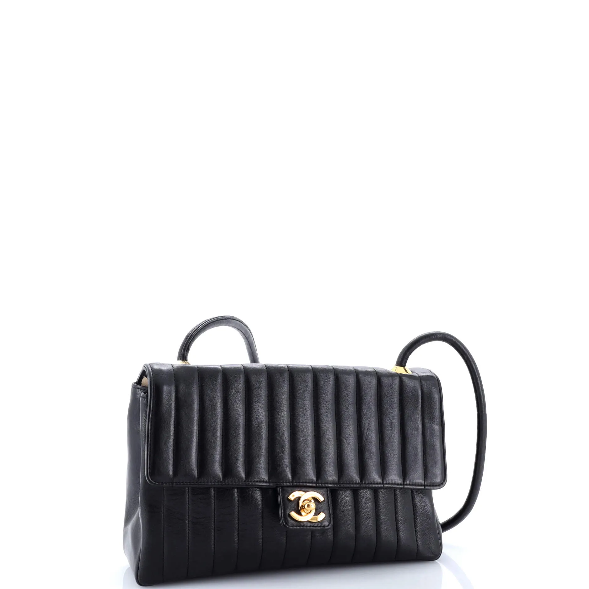 Pre-Loved Chanel Vintage CC Flap Shoulder Bag Vertical Quilt Lambskin Small sold by Zulily product image thumbnail 3
