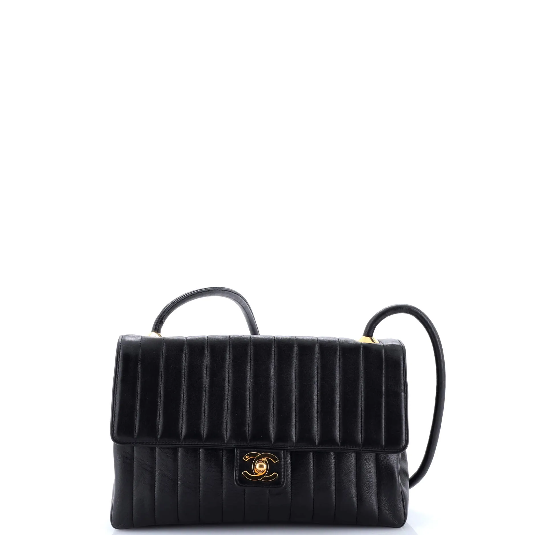 Pre-Loved Chanel Vintage CC Flap Shoulder Bag Vertical Quilt Lambskin Small sold by Zulily