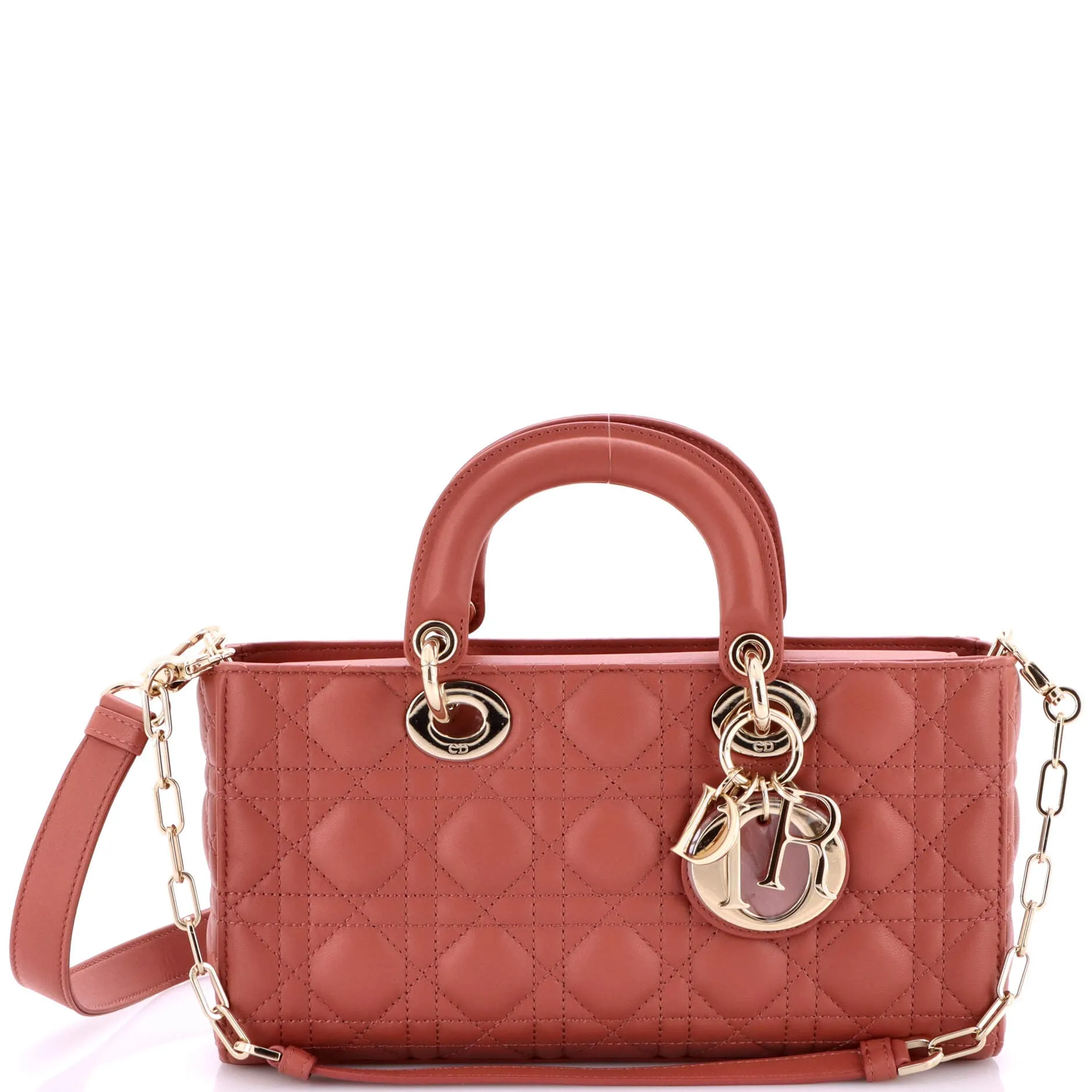 Pre-Loved Christian Dior Lady D-Joy Bag Cannage Quilt Lambskin Medium sold by Zulily
