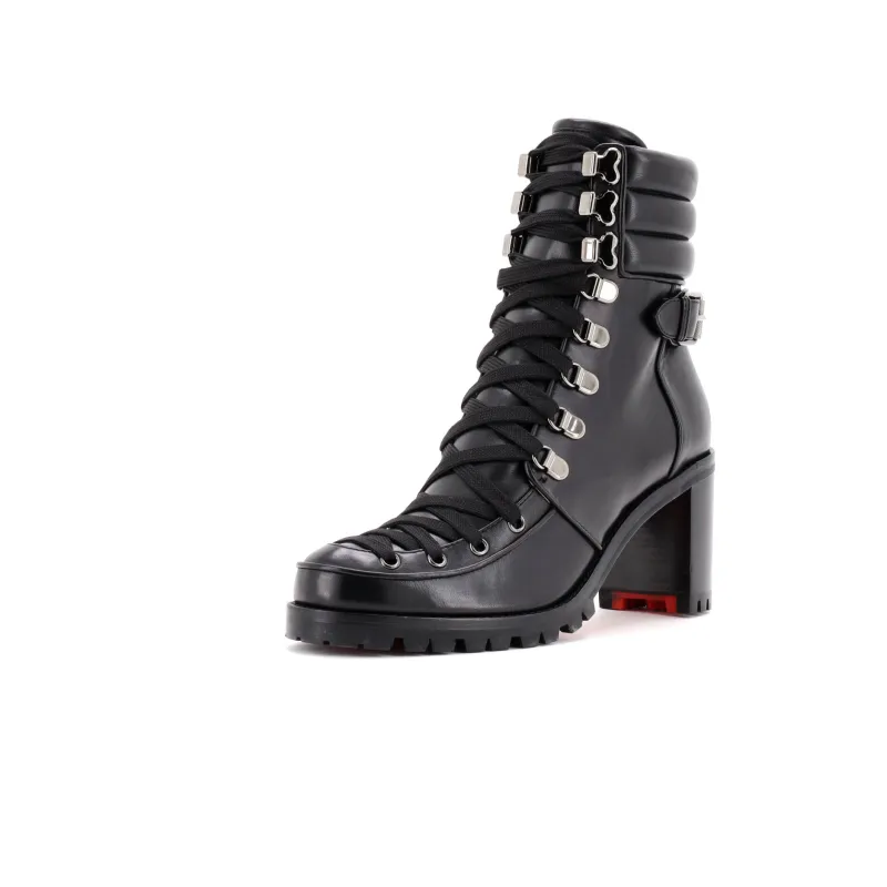 Pre-Loved Christian Louboutin Women's Macademia Biker Platform Boots Leather 100 sold by Zulily