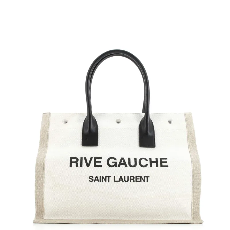 Pre-Loved Saint Laurent Rive Gauche Shopper Tote Canvas Small sold by Zulily
