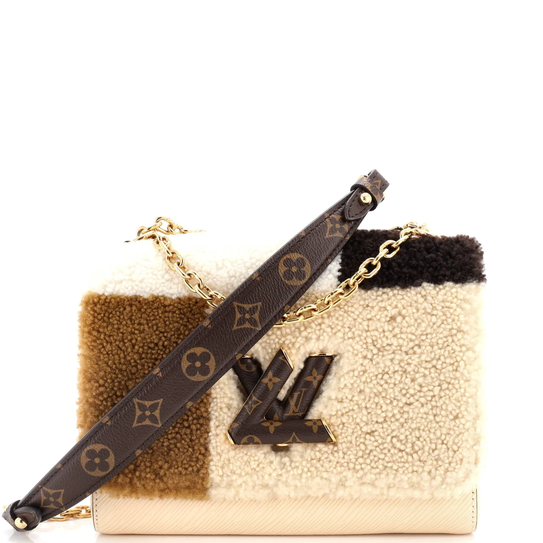 Pre-Loved Louis Vuitton Twist Handbag Teddy Fleece with Epi Leather MM sold by Zulily