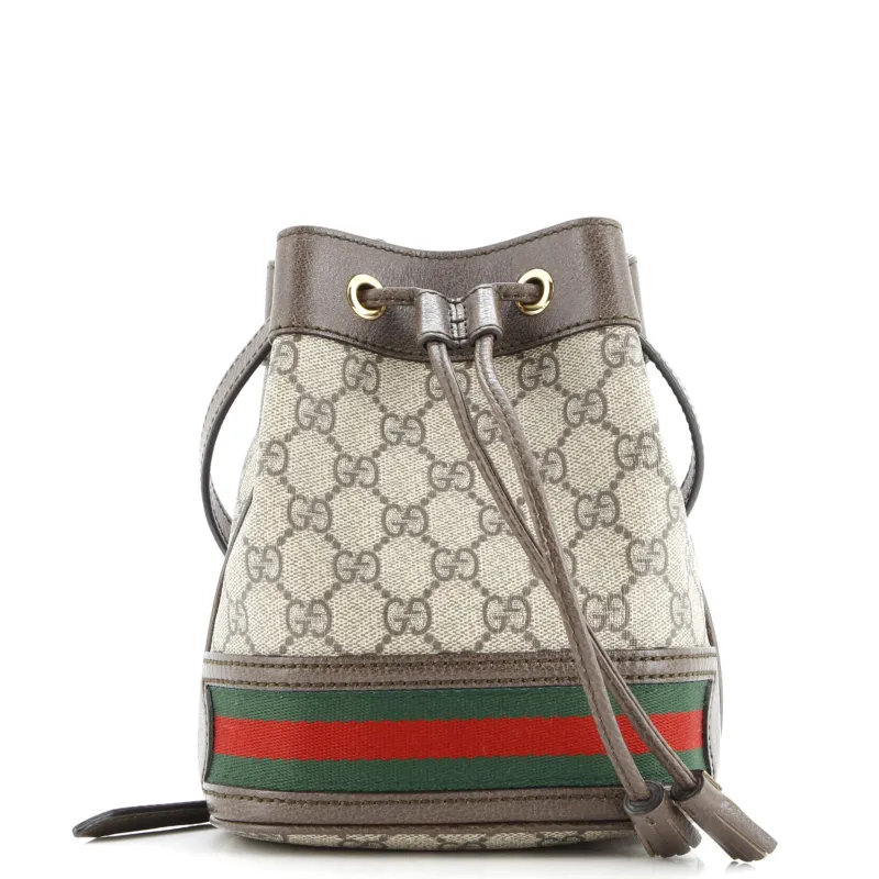 Pre-Loved Gucci Ophidia Bucket Bag GG Coated Canvas Mini sold by Zulily