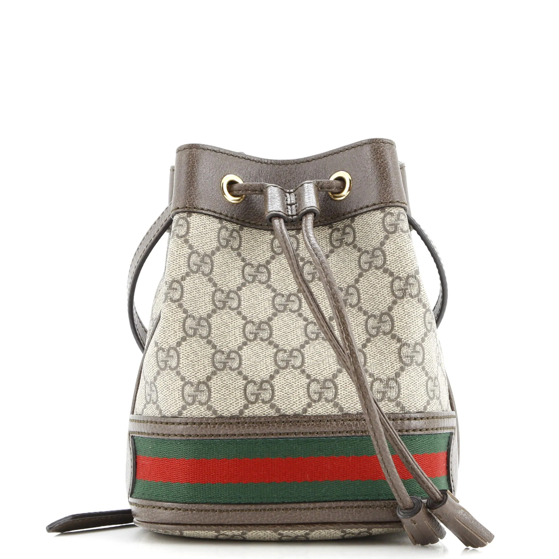 Pre-Loved Gucci Ophidia Bucket Bag GG Coated Canvas Mini sold by Zulily