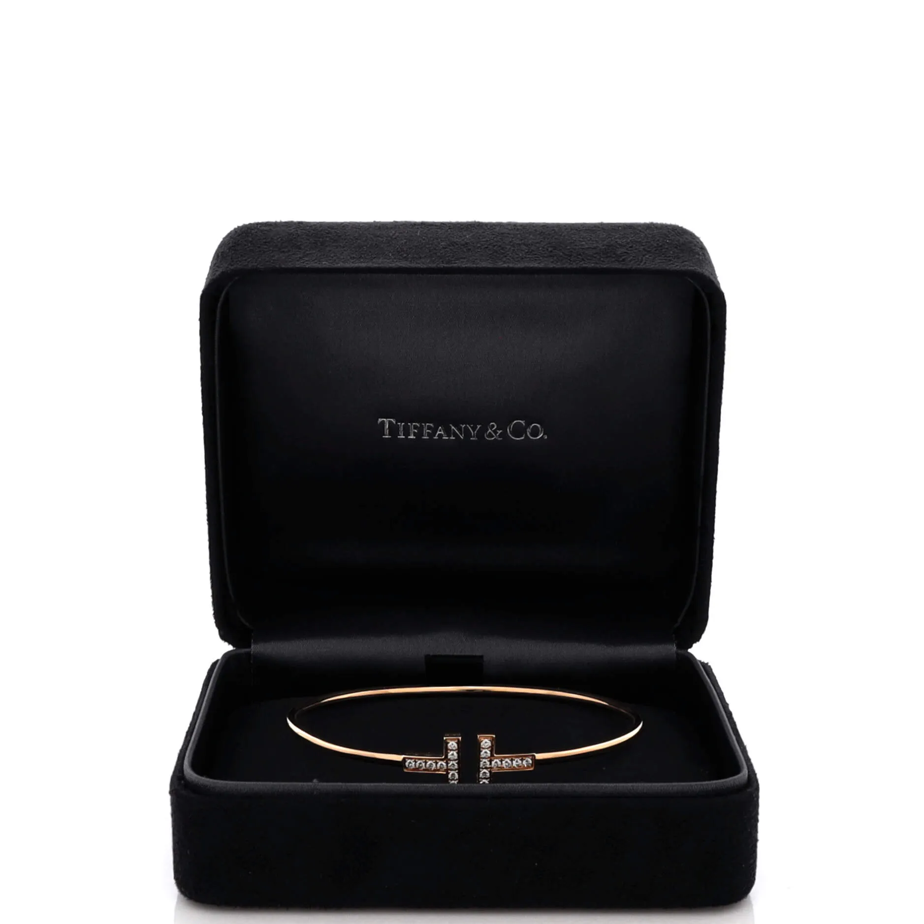 Pre-Loved Tiffany T Wire Bracelet 18K Rose Gold with Diamonds sold by Zulily product image thumbnail 2