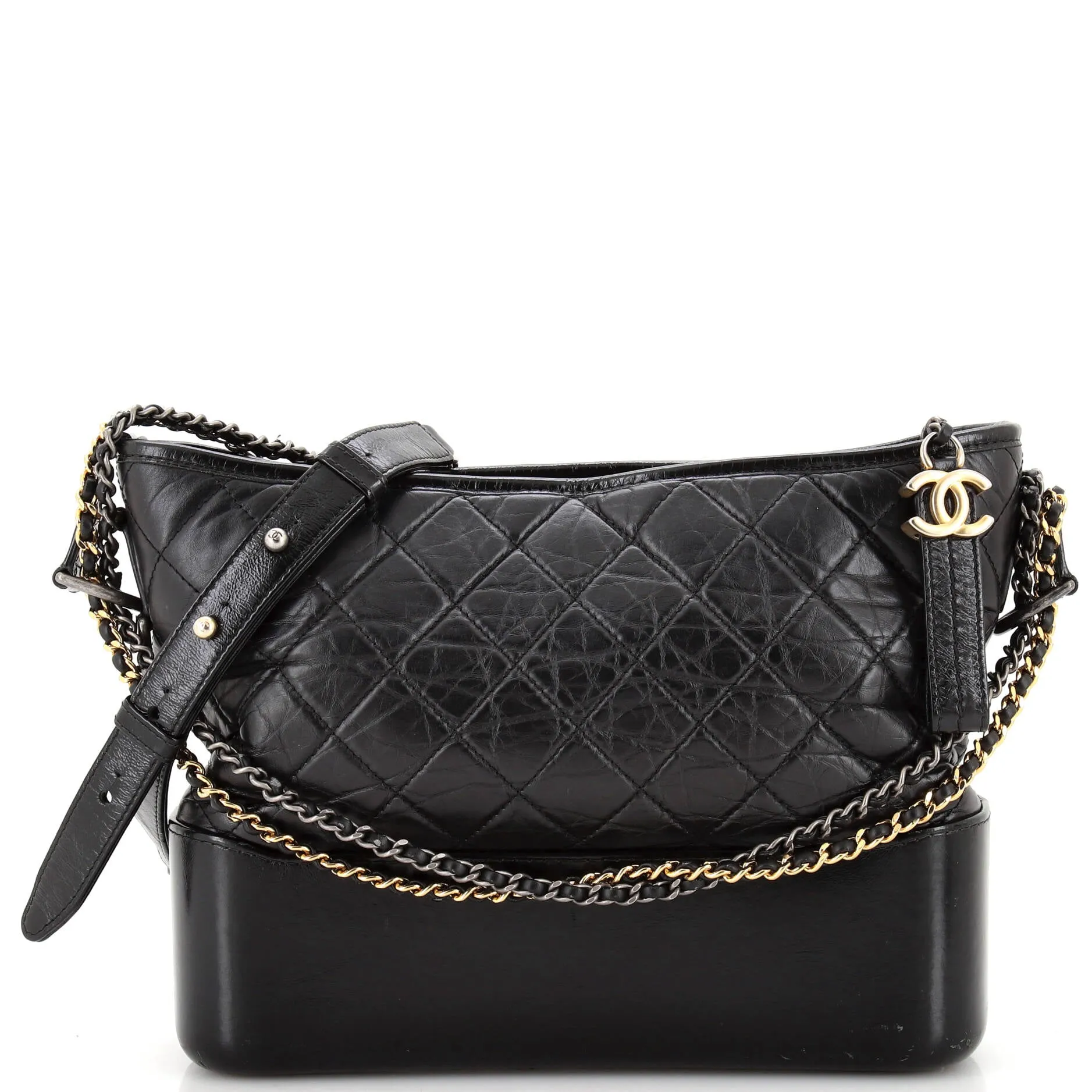 Pre-Loved Chanel Gabrielle Hobo Quilted Aged Calfskin Medium sold by Zulily