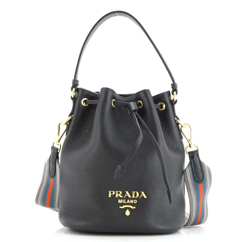 Pre-Loved Prada Dual Strap Top Handle Bucket Bag Vitello Daino Small sold by Zulily