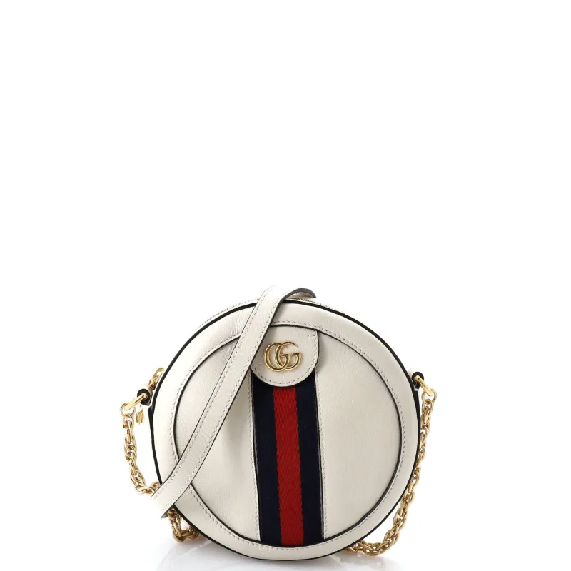 Pre-Loved Gucci Ophidia Round Shoulder Bag Leather Mini sold by Zulily