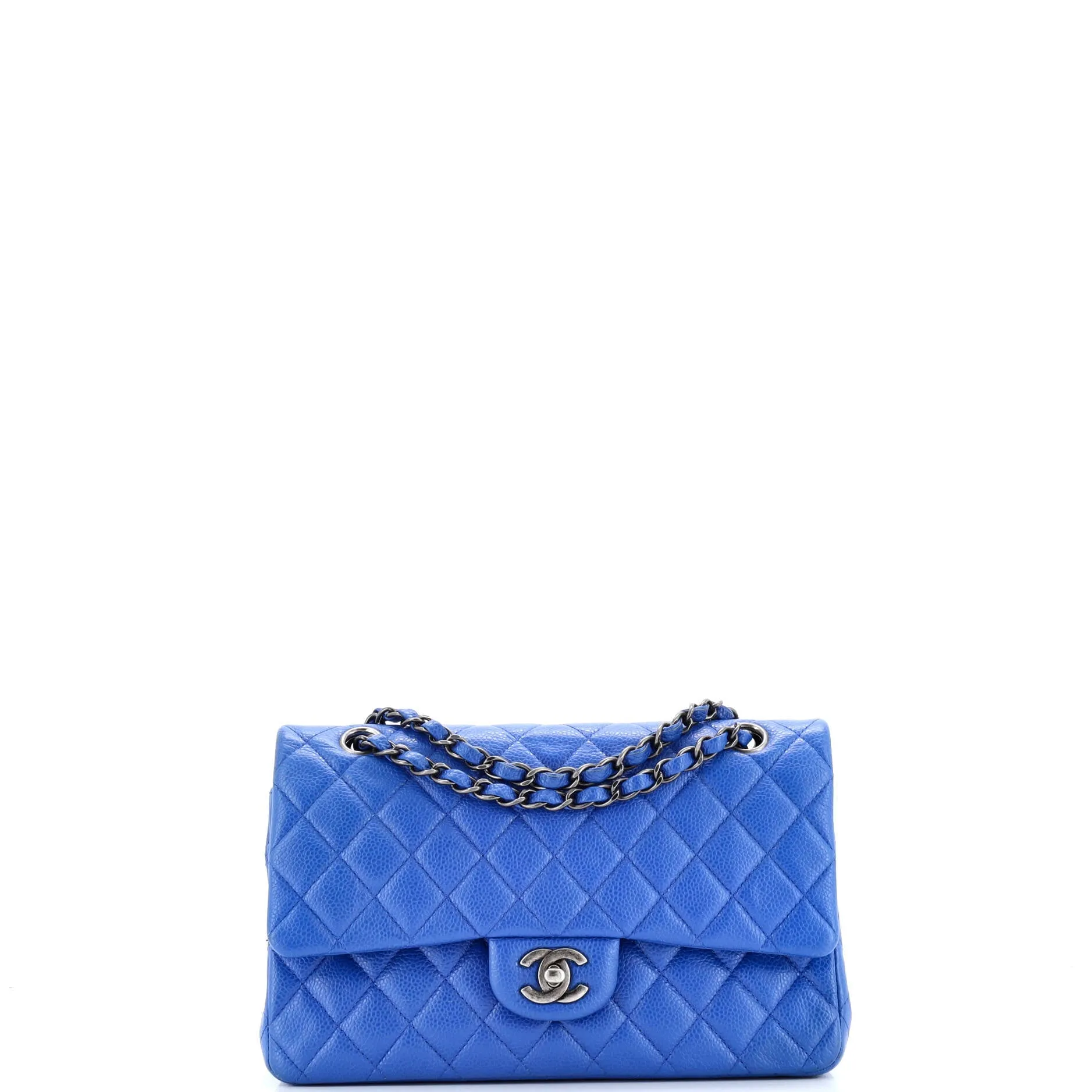 Pre-Loved Chanel Classic Double Flap Bag Quilted Caviar Medium sold by Zulily