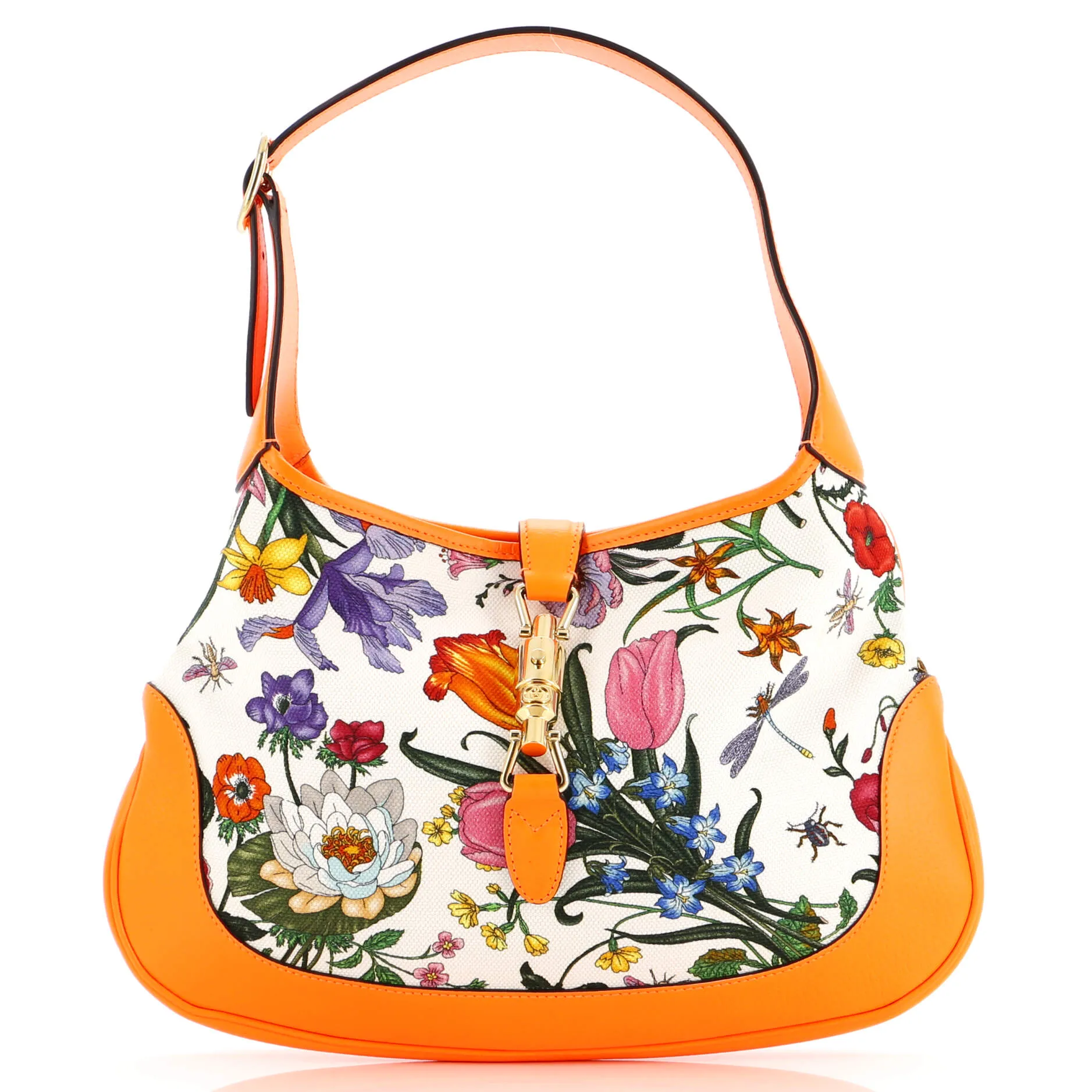 Pre-Loved Gucci Jackie Hobo Flora Canvas with Leather Medium sold by Zulily
