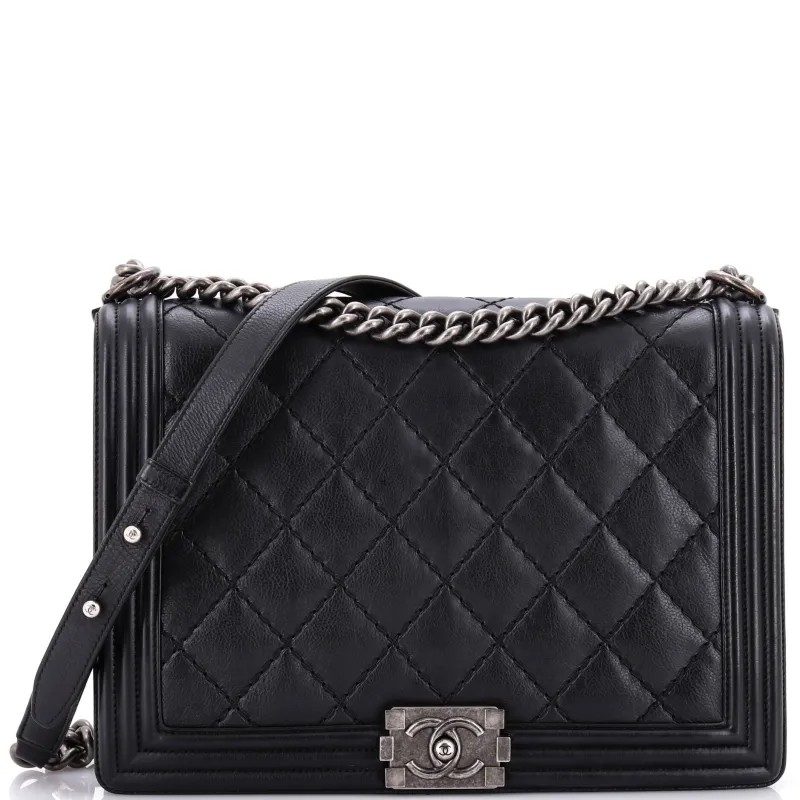 Pre-Loved Chanel Stitch Boy Flap Bag Quilted Calfskin New Medium sold by Zulily
