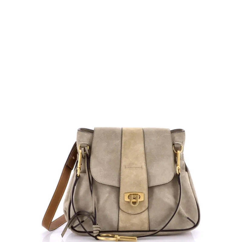 Pre-Loved Chloe Lexa Crossbody Bag Suede Small sold by Zulily