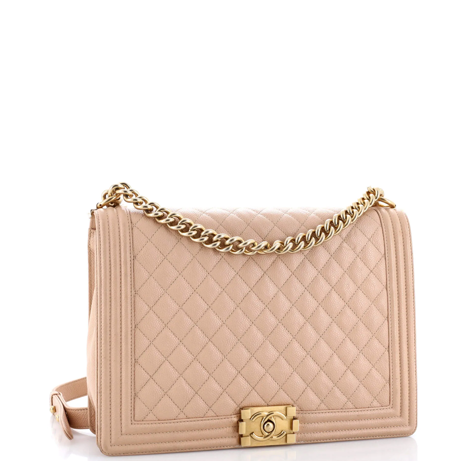 Pre-Loved Chanel Boy Flap Bag Quilted Caviar Large sold by Zulily product image thumbnail 2