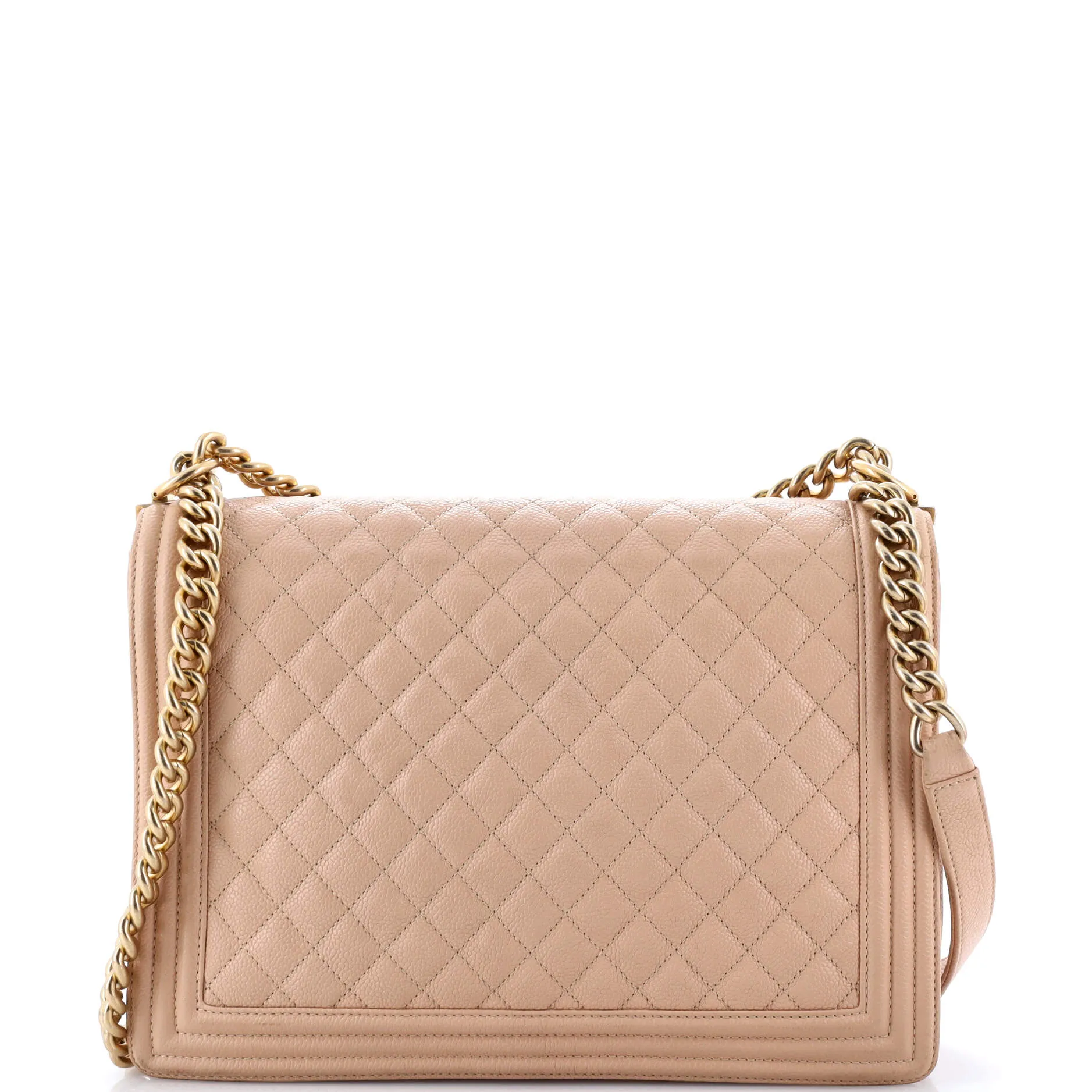 Pre-Loved Chanel Boy Flap Bag Quilted Caviar Large sold by Zulily product image thumbnail 3