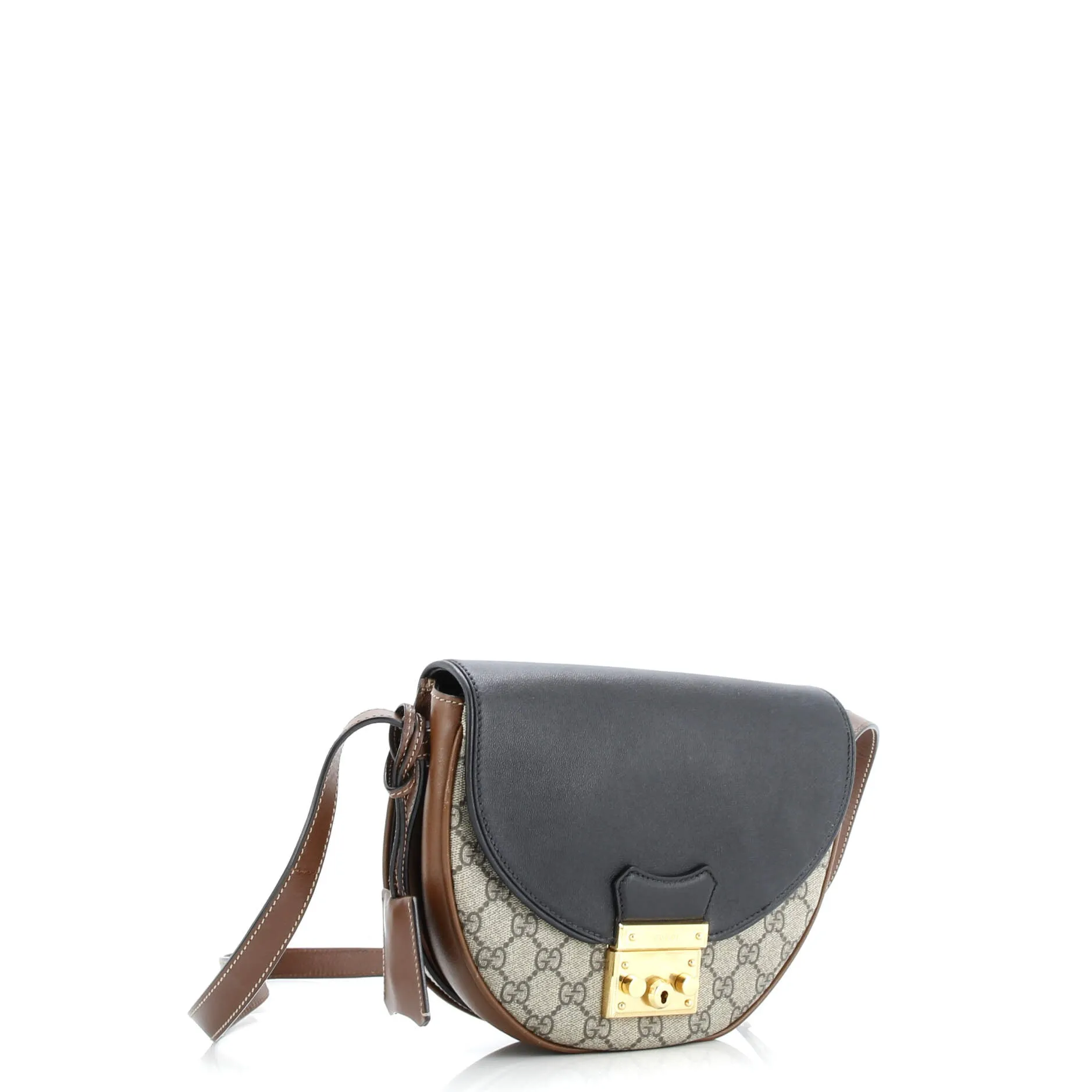 Pre-Loved Gucci Padlock Saddle Shoulder Bag GG Coated Canvas and Leather Small sold by Zulily product image thumbnail 2