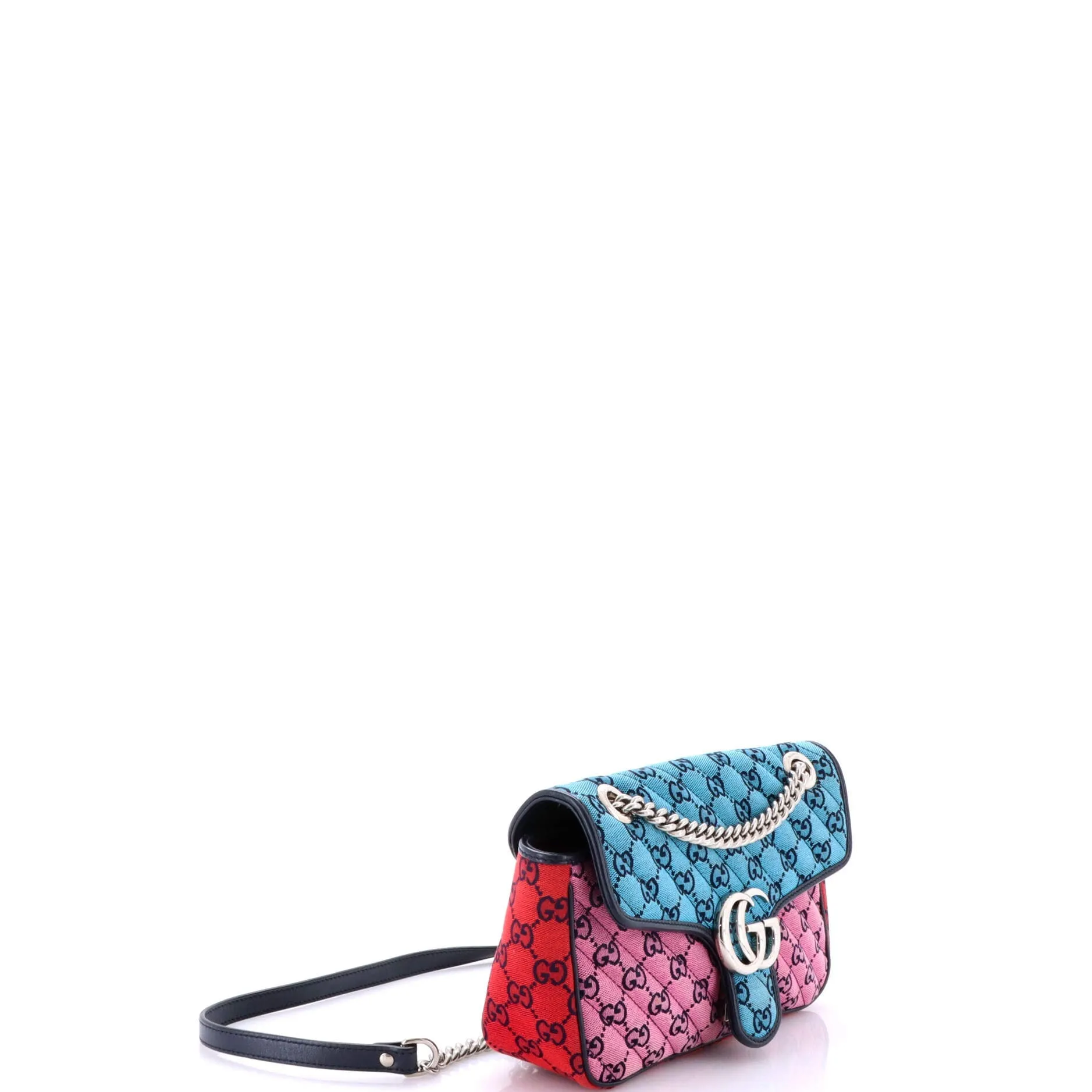 Pre-Loved Gucci GG Marmont Flap Bag Diagonal Quilted GG Canvas with Leather Small sold by Zulily product image thumbnail 2