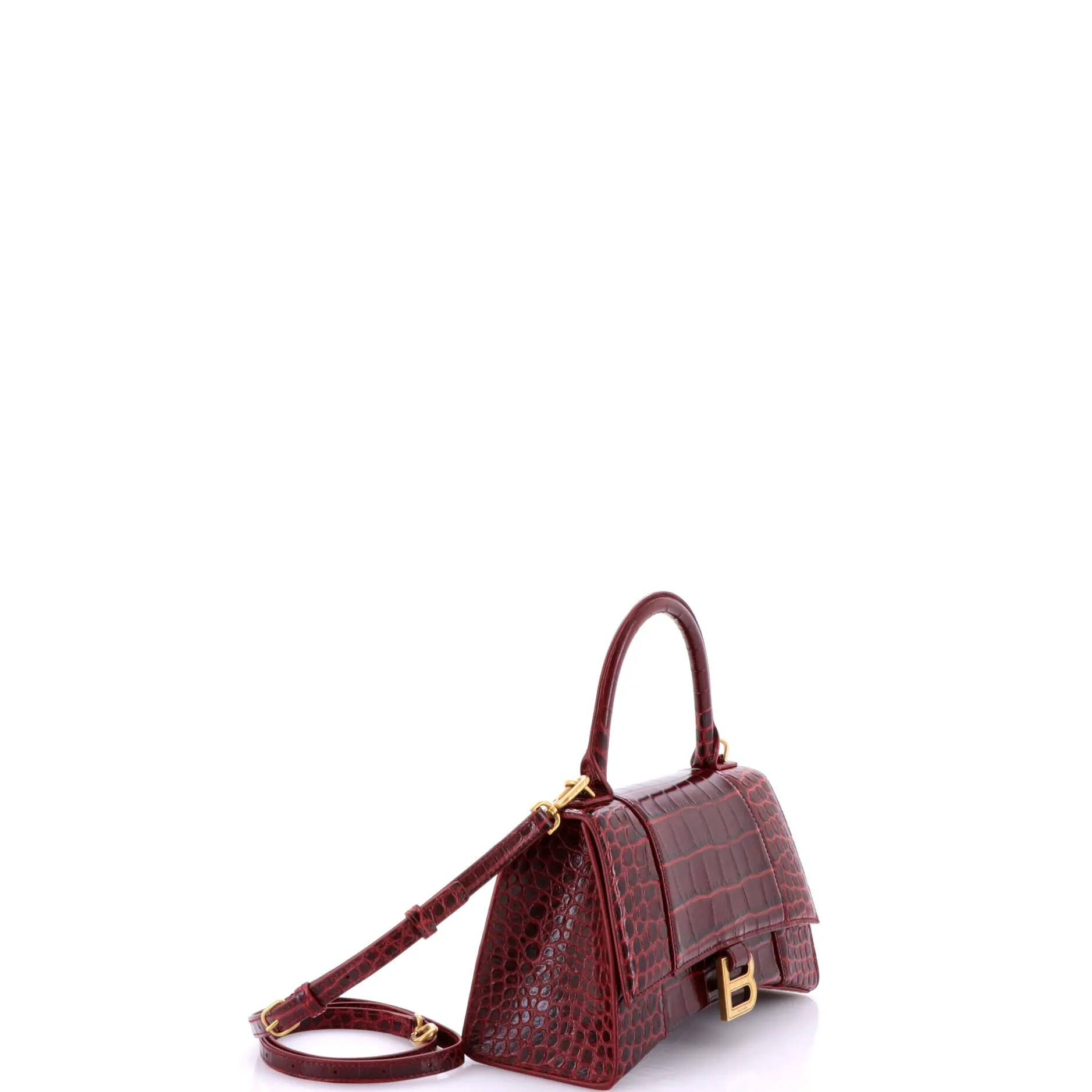 Pre-Loved Balenciaga Hourglass Top Handle Bag Crocodile Embossed Leather Small sold by Zulily product image thumbnail 2