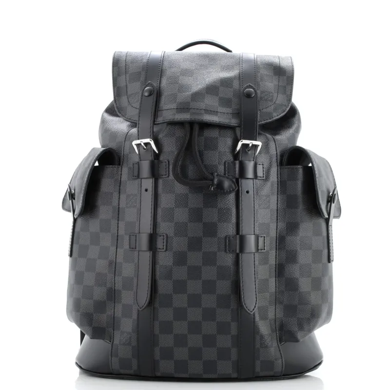 Pre-Loved Louis Vuitton Christopher Backpack Damier Graphite PM made by Louis Vuitton
