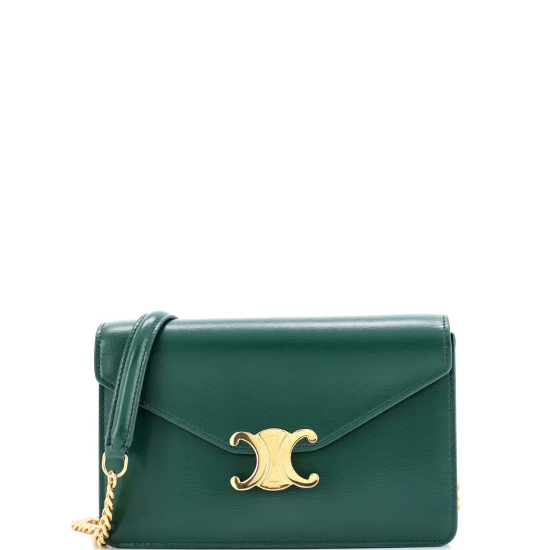 Pre-Loved Celine Margo Triomphe Wallet on Chain Leather made by Celine