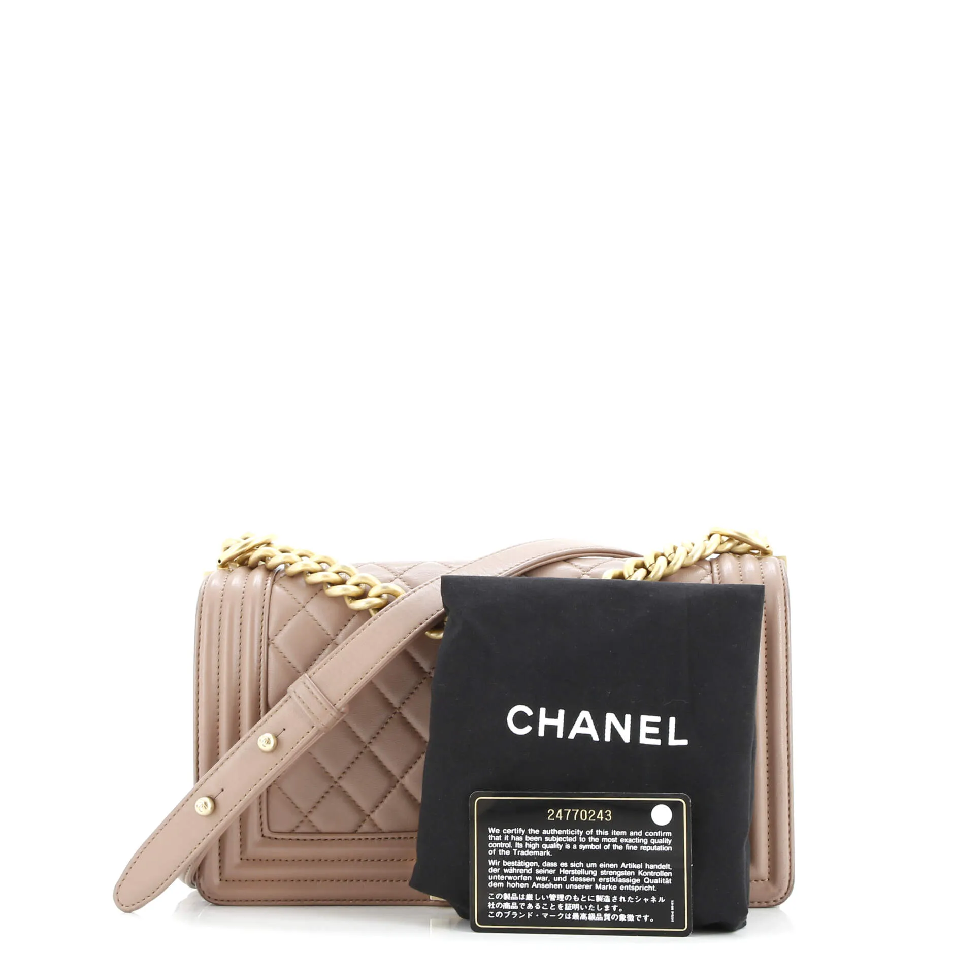 Pre-Loved Chanel Boy Flap Bag Quilted Lambskin Old Medium sold by Zulily product image thumbnail 2