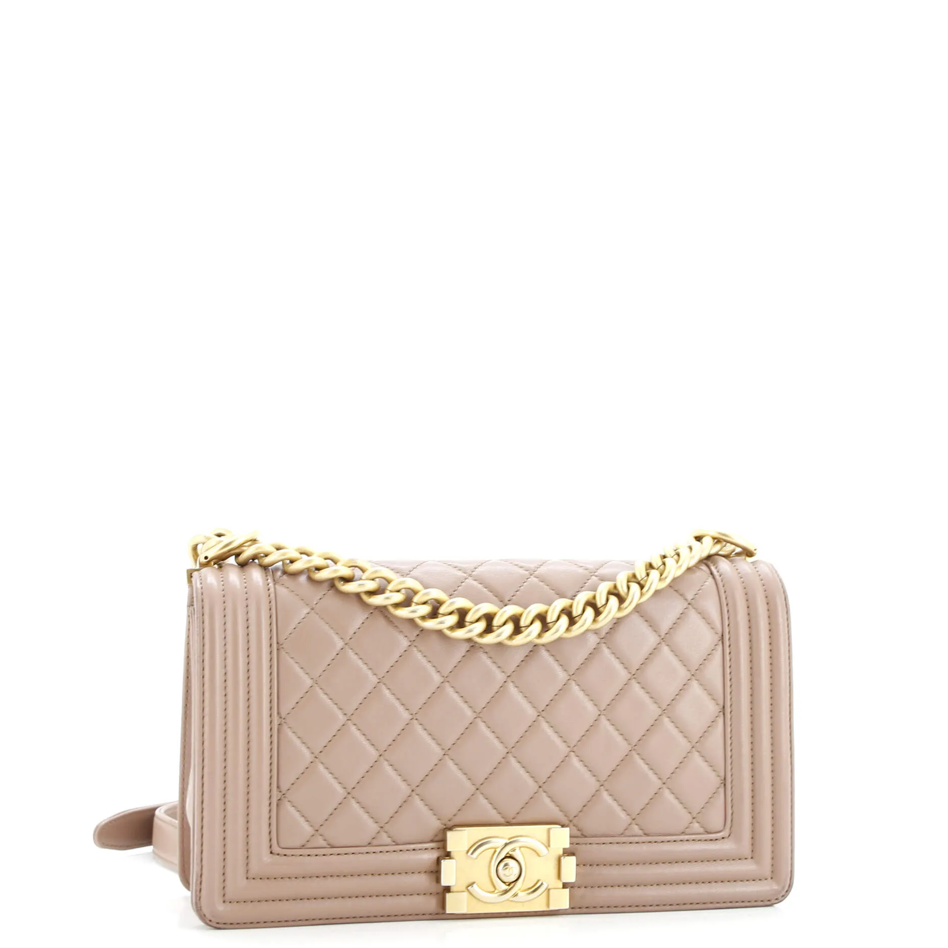 Pre-Loved Chanel Boy Flap Bag Quilted Lambskin Old Medium sold by Zulily product image thumbnail 3