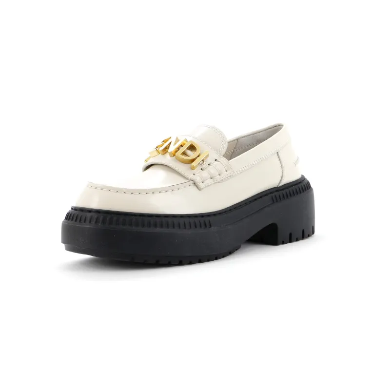 Pre-Loved Fendi Women's Fendigraphy Lug Sole Loafers Leather sold by Zulily