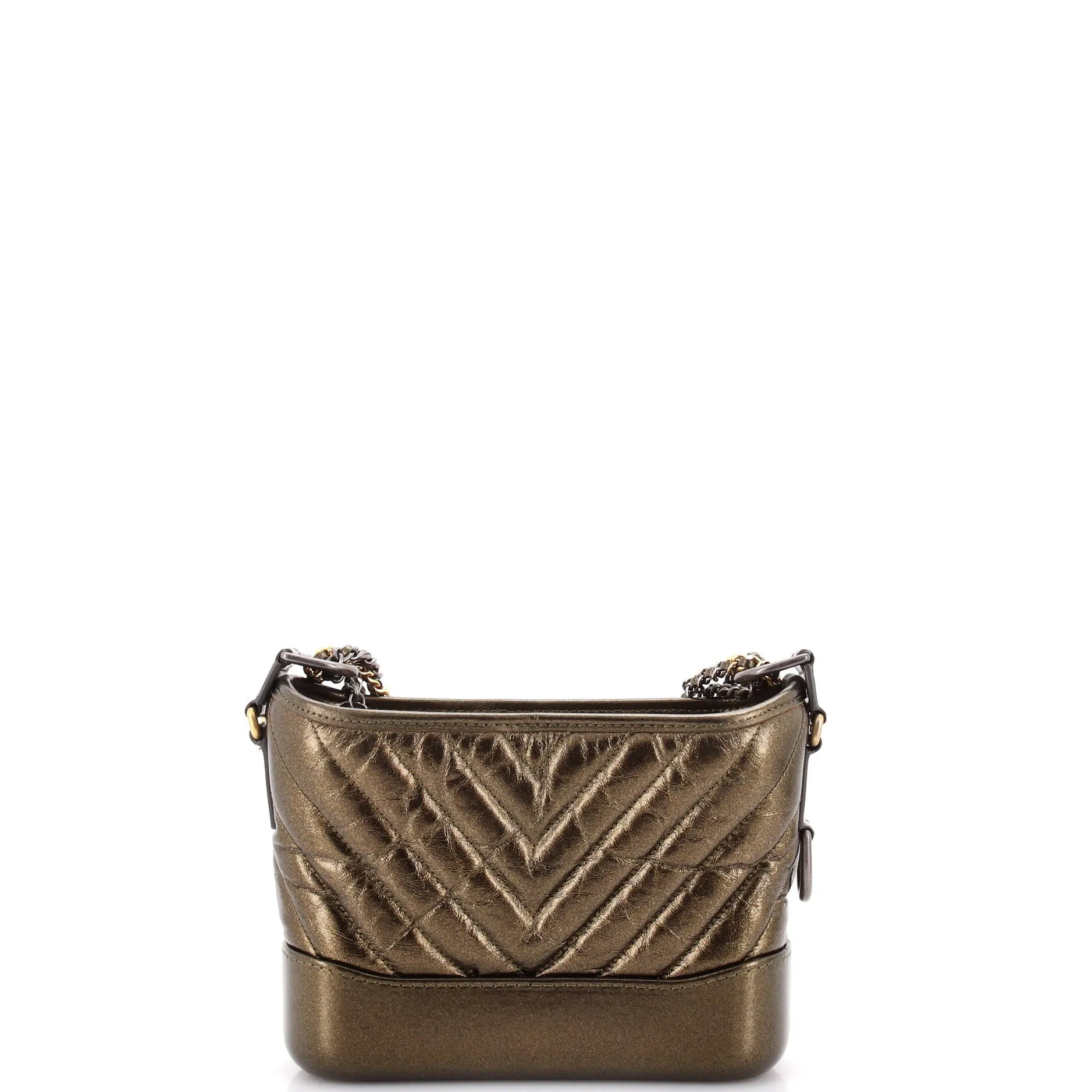 Pre-Loved Chanel Gabrielle Hobo Chevron Metallic Aged Calfskin Small sold by Zulily product image thumbnail 4