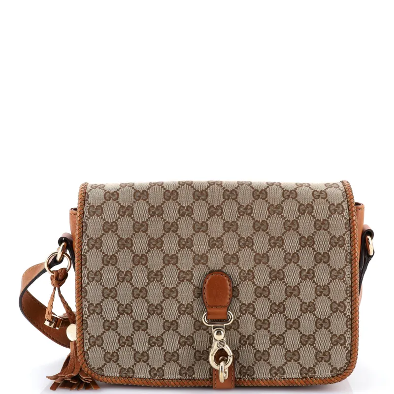 Pre-Loved Gucci Marrakech Messenger Bag GG Canvas with Leather Medium made by Gucci