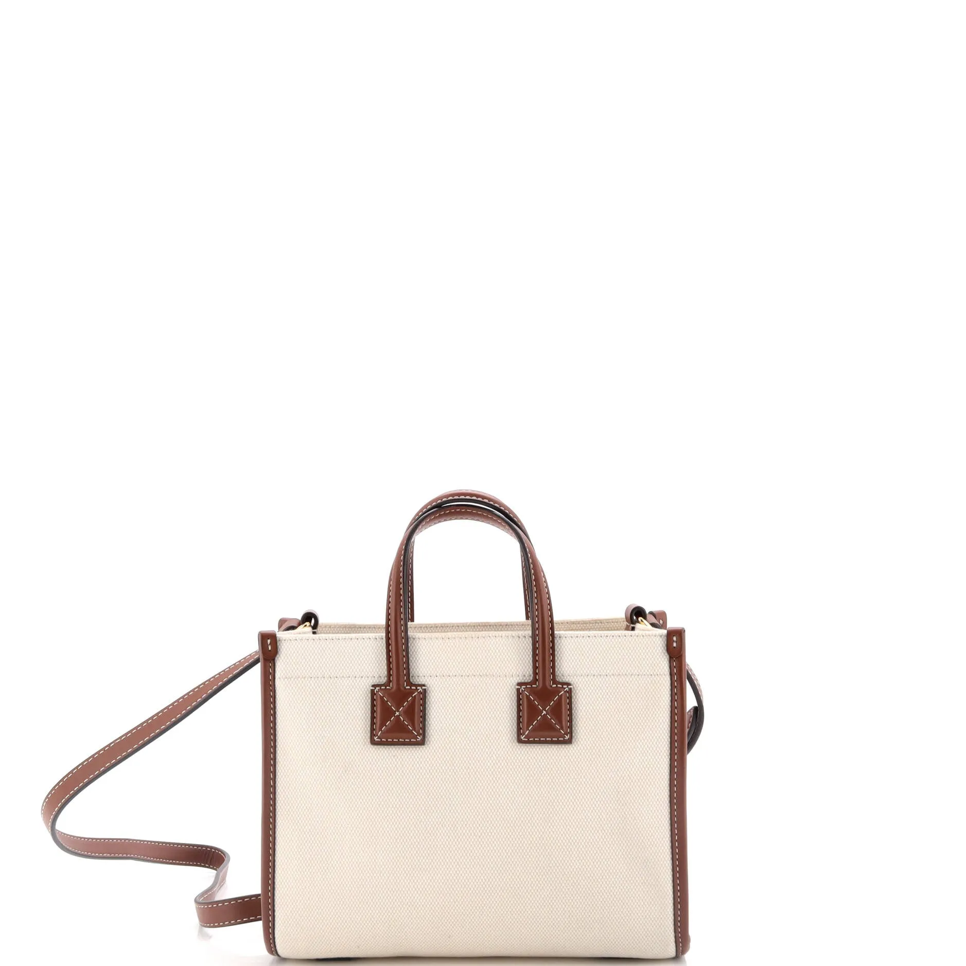Pre-Loved Burberry Freya Shopping Tote Canvas with Leather Mini sold by Zulily product image thumbnail 3
